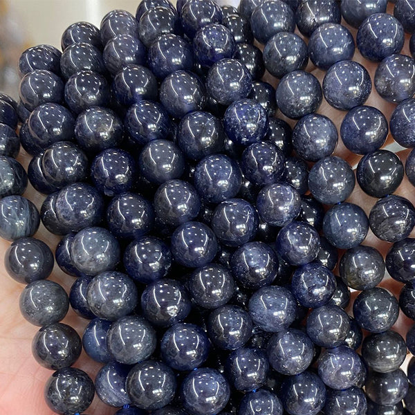 Natural Iolite Beads, Natural Color, 8mm, 1 Strand, MBGEIOL004