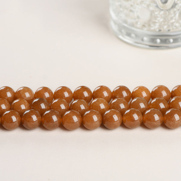 Caramel Chalcedony Beads, Dyed, 6/8/10mm, 1 Strand, MBGECHA009