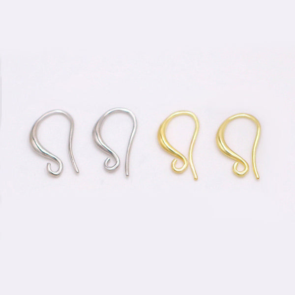 U-Shaped Brass Earring Hook, 8.3*16.5mm, 20pieces, MFEA1004