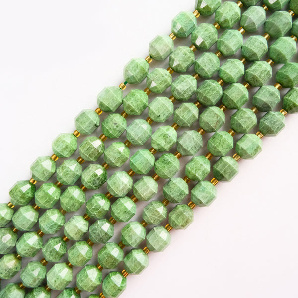 Natural Faceted Diopside Beads, Natural Color, 12mm, 1 Strand, MBGEDIO008