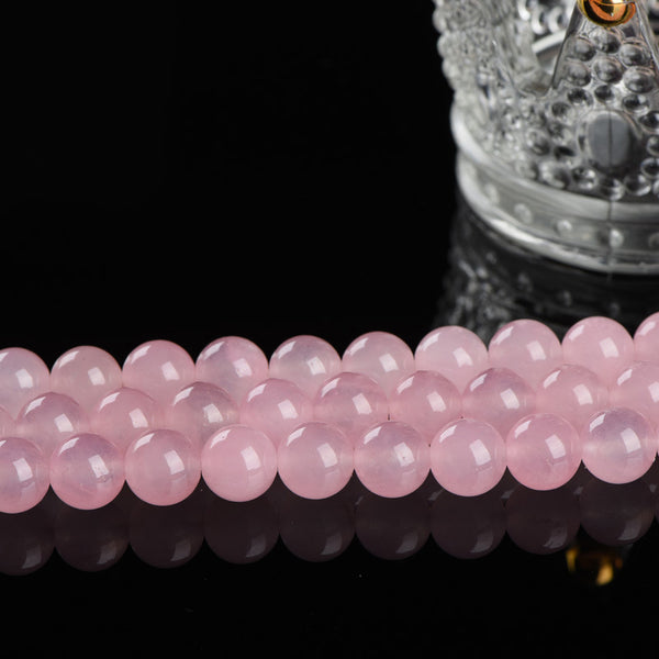 Pink Chalcedony Beads, Dyed, 4-14mm, 1 Strand, MBGECHA016