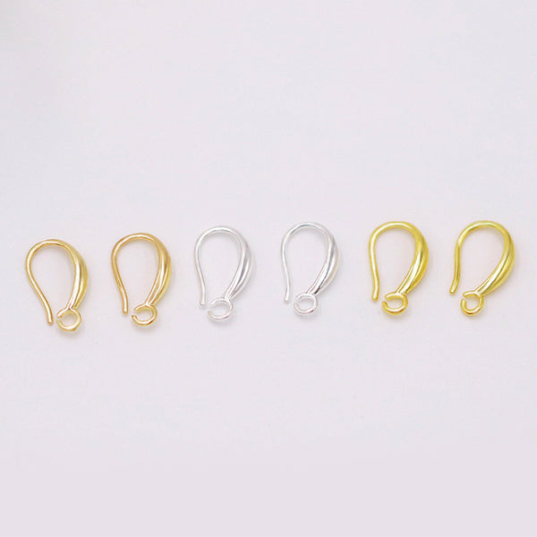 U-Shaped Brass Earring Hook, 8*15.2mm, 20pieces, MFEA1003