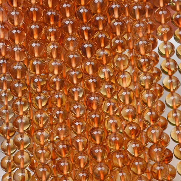 Natural Brazilian Citrine Beads, 6/8/10/12mm, 1 Strand, MBGECIT011