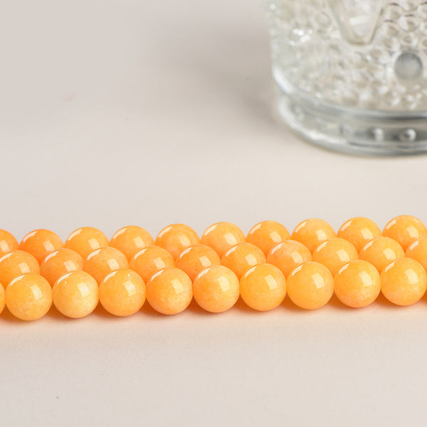 Light Orange Chalcedony Beads, Dyed, 6-14mm, 1 Strand, MBGECHA008