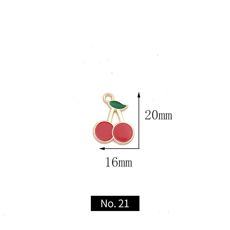Fruit Alloy Enamel Pendant, 1Piece, MFPC4051
