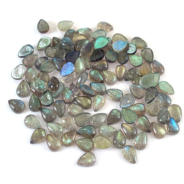 Natural Labradorite Pear Cabochons, Natural Color, 1 Piece, MFCA1002