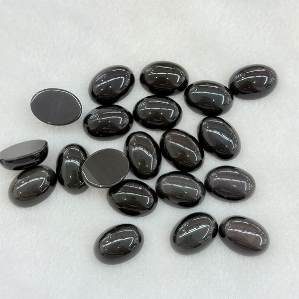 Natural Obsidian Oval Cabochons, Natural Color, AAA Grade, 1 Piece, MFCA3601