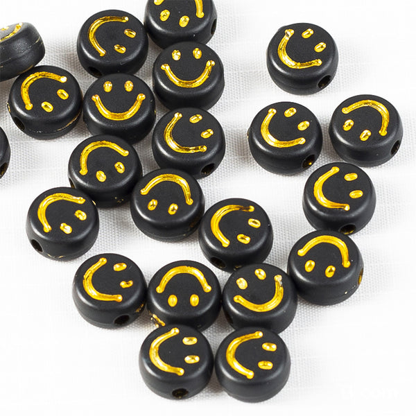 Round Smile Acrylic Beads, 4*7mm, 500g, MBAC4097