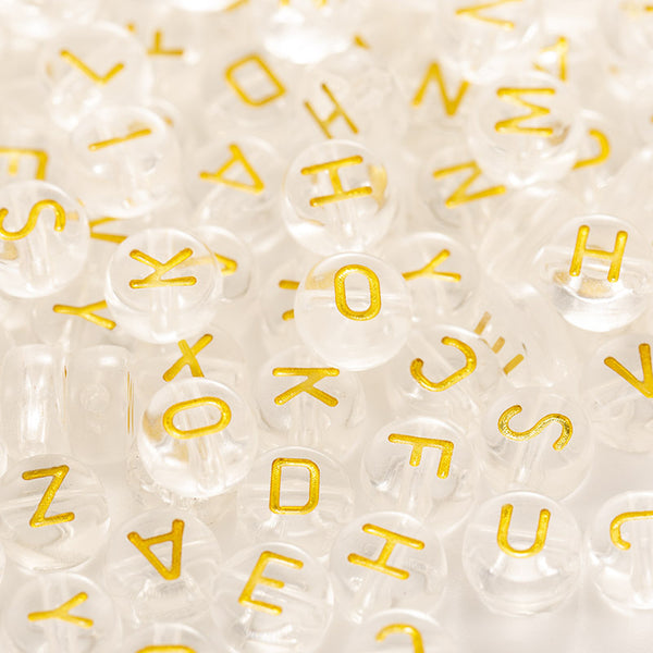 Round Letters Acrylic Beads, 4*7mm, 500g, MBAC4017