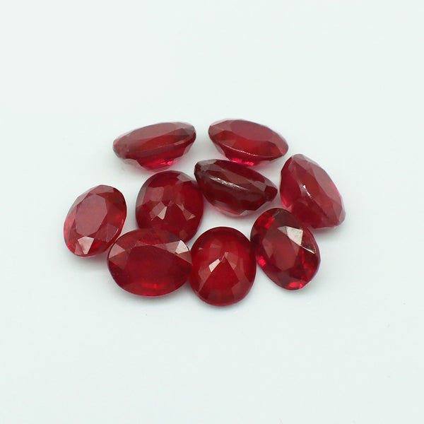 Oval Ruby Faceted Gemstone, Heat Treated, Slightly Included, 1 Piece, MFFG1102