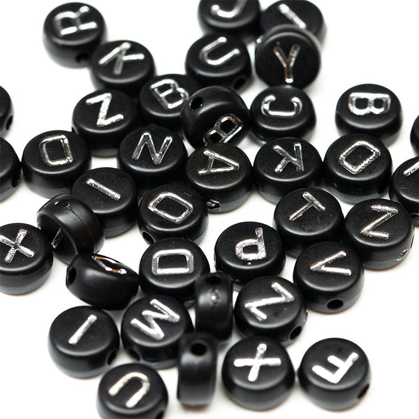 Round Letters Acrylic Beads, 4*7mm, 500g, MBAC4016