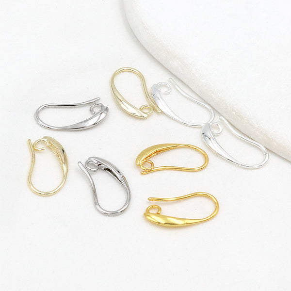 U-Shaped Brass Earring Hook, 20pieces, MFEA1009