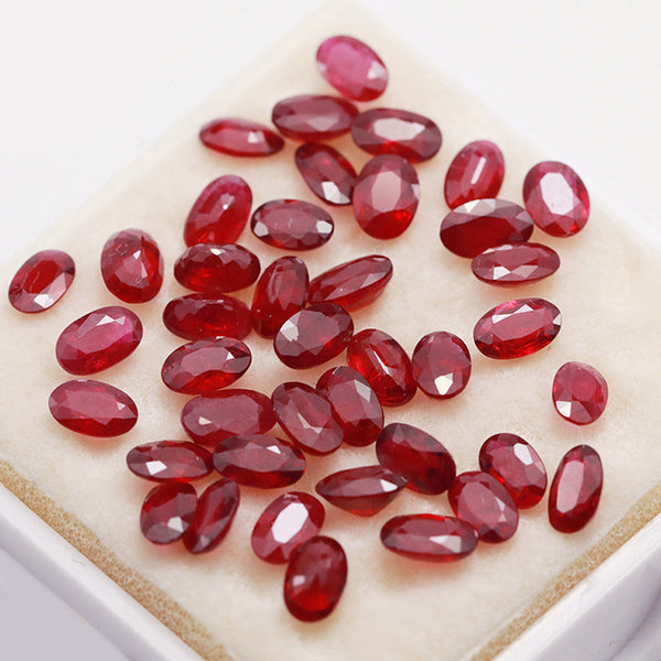Oval Ruby Faceted Gemstone, Natural Color, Slightly Included, 1 Piece, MFFG1106