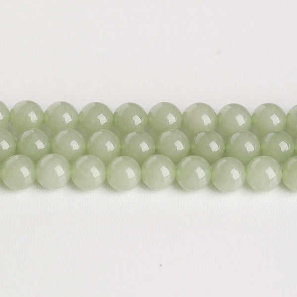 Light Green Chalcedony Beads, Dyed, 6/8/10mm, 1 Strand, MBGECHA013