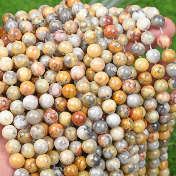 Natural Crazy Lace Agate Beads, 6/8/10/12mm, Natural Color, 1 Strand, MBGEAGA032