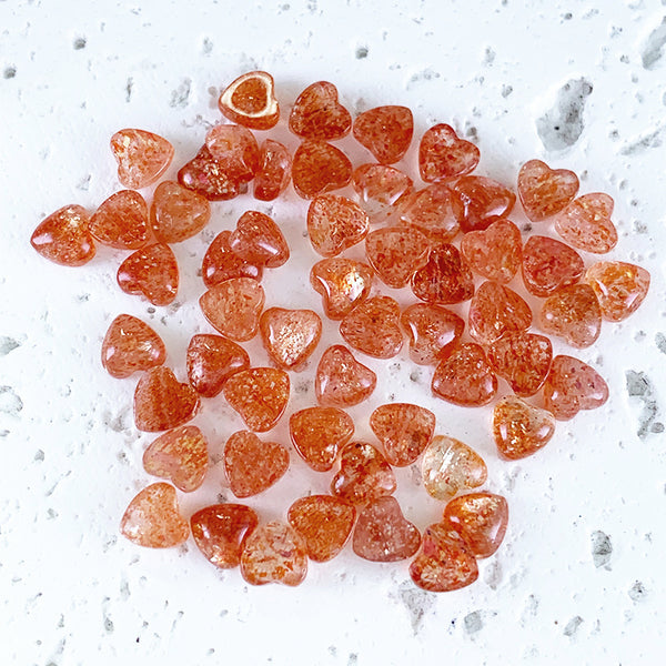 Natural Sunstone Heart Cabochons, Natural Color, AA Grade, 1 Piece, MFCA2403