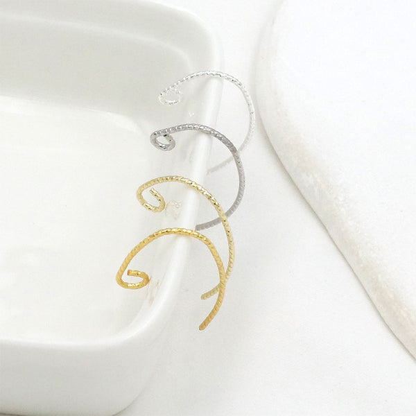 Textured U-Shaped Brass Earring Hook, 20pieces, MFEA1012