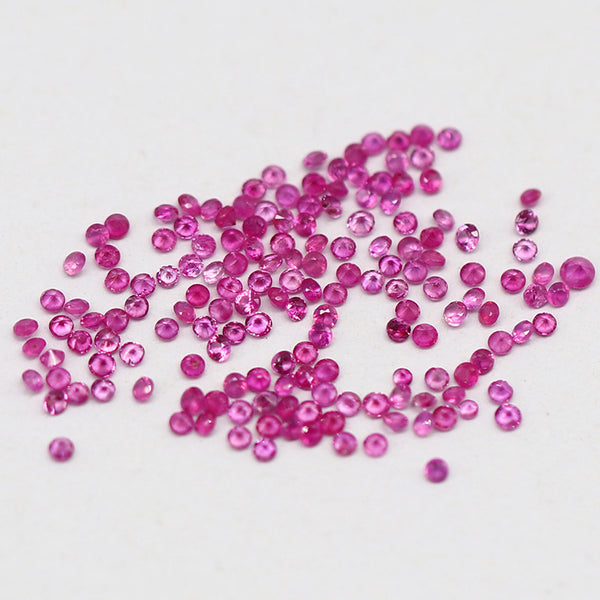 Round Ruby Faceted Gemstone, Natural Color, Slightly Included, 1 Piece, MFFG1109