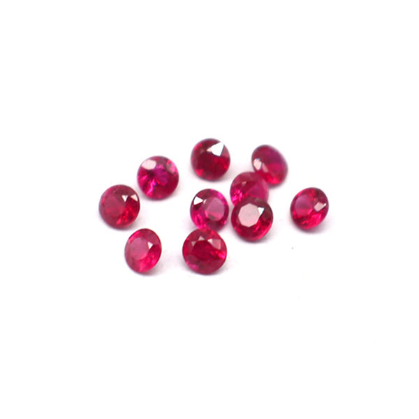 Round Ruby Faceted Gemstone, Heat Treated, Slightly Included, 1 Piece, MFFG1105