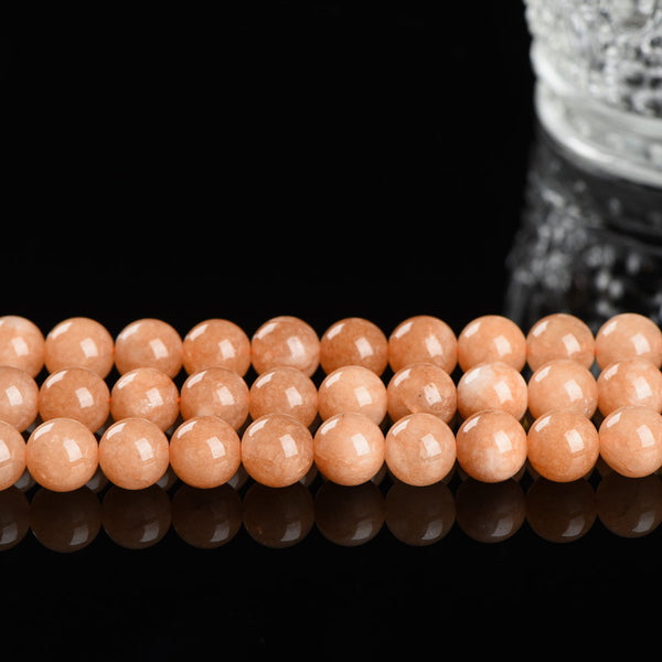 Light Orange Chalcedony Beads, Dyed, 6-14mm, 1 Strand, MBGECHA014