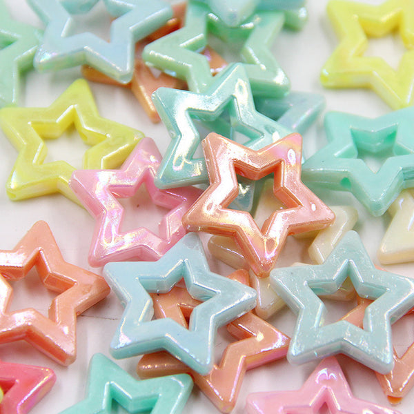 Star Plated Colorful Acrylic Beads, 500g, MBAC6044