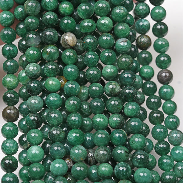 Natural Fuchsite Beads, Natural Color, 6/8/10mm, 1 Strand, MBGEFUC001