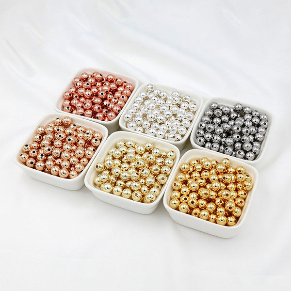 Solid Round Metal Spacer Beads, 2-8mm, 100pieces, MFSP1040