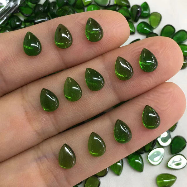Natural Diopside Pear Cabochons, Natural Color, AAA Grade, 1 Piece, MFCA3901