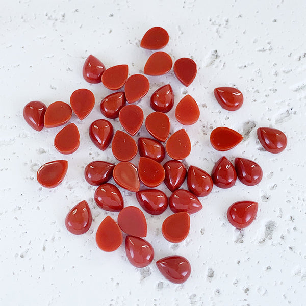 Natural South Red Agate Pear Cabochons, Natural Color, AAA Grade, 1 Piece, MFCA2502