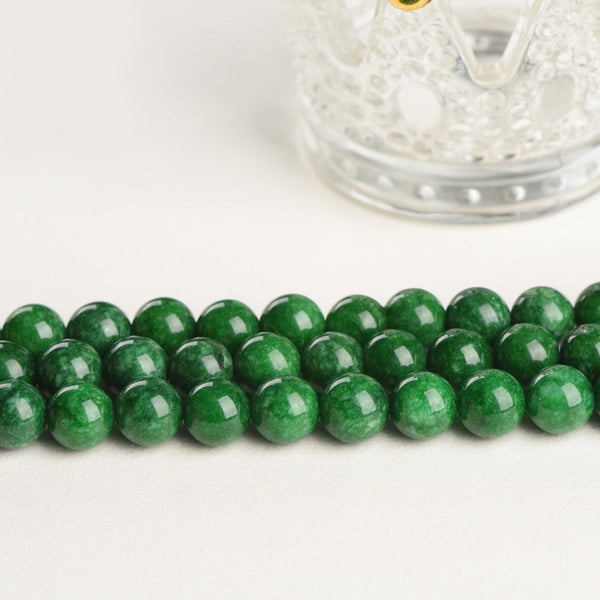 Dark Green Chalcedony Beads, Dyed, 6-14mm, 1 Strand, MBGECHA018