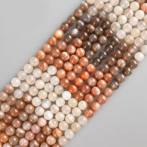 Natural Sunstone Beads, Gradient Color, Sourced from Zambian Mines, 6/8/10/12mm, 1 Strand