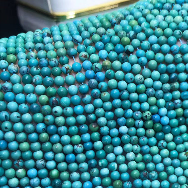 Natural Turquoise Beads, Natural Color, 3/4mm, 1 Strand, MBGETUR005