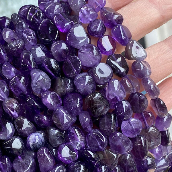 Natural Irregular Amethyst Chip Beads, Approximately 6*8/8*10mm, 1 Strand, MBGEAME022