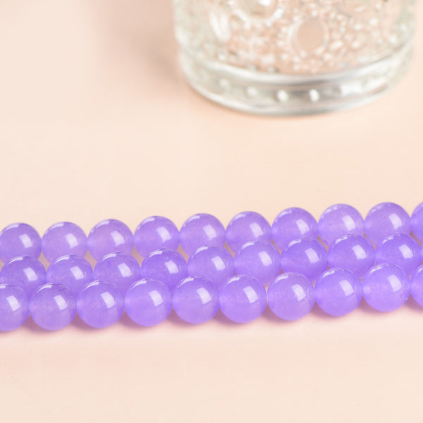 Lavender Chalcedony Beads, Dyed, 4-14mm, 1 Strand, MBGECHA015