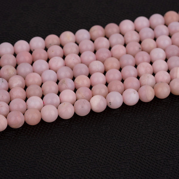 Perles d'Opale Rose Naturelle, Origine Péruvienne, 6/8mm, 1 Fil