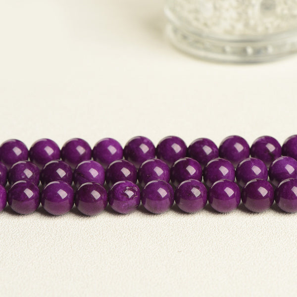 Dark Purple Chalcedony Beads, Dyed, 6-14mm, 1 Strand, MBGECHA002