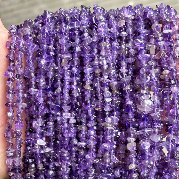 Natural Irregular Amethyst Chip Beads, Approximately 3*5/5*8/8*12mm, 1 Strand, MBGEAME021