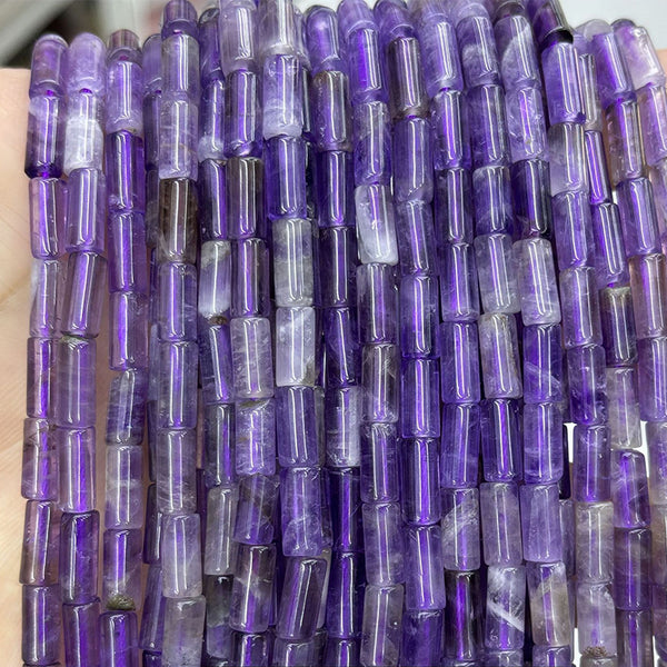 Natural Amethyst Tubes, 6*9/4*13mm, 1 Strand, MBGEAME005