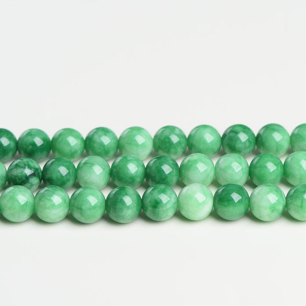 Green Chalcedony Beads, Dyed, 4-14mm, 1 Strand, MBGECHA010