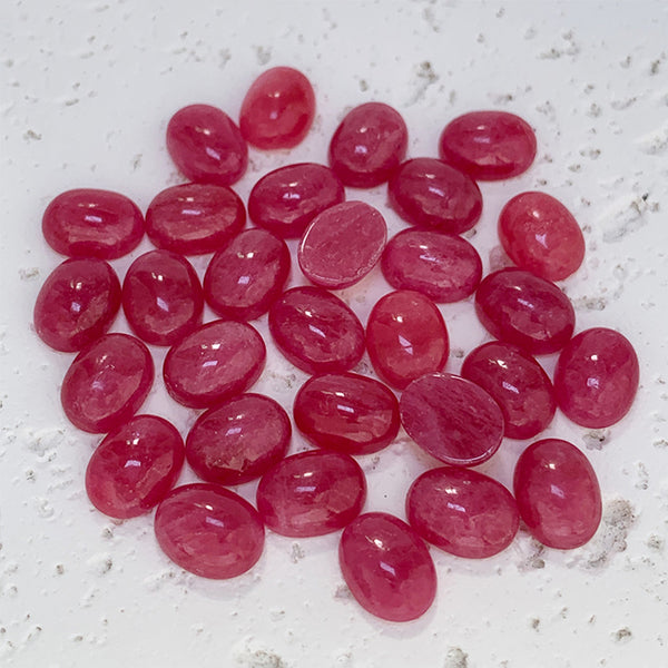 Natural Rhodonite Oval Cabochons, Natural Color, 1 Piece, MFCA0801