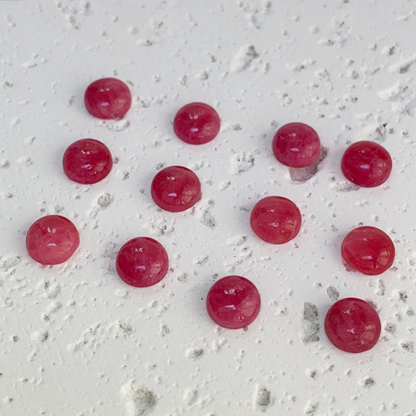 Natural Rhodonite Round Cabochons, Natural Color, 1 Piece, MFCA0802