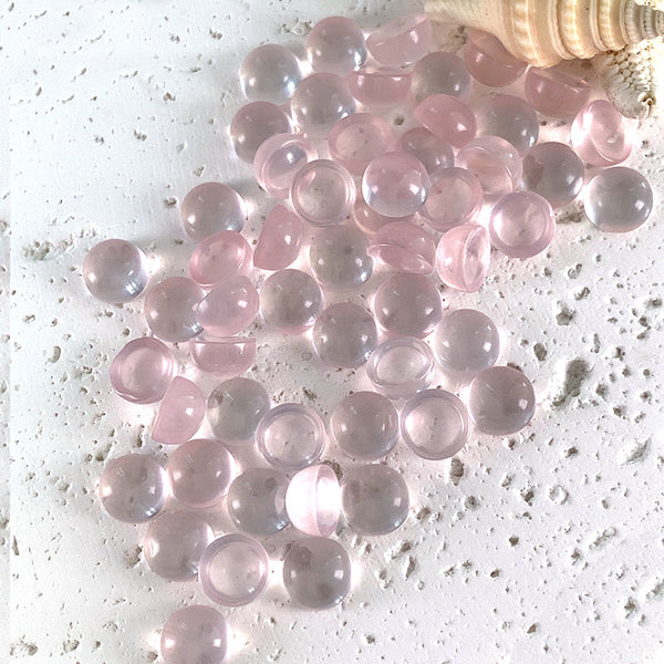 Natural Rose Quartz Round Cabochons, Natural Color, AA Grade, 1 Piece, MFCA1502