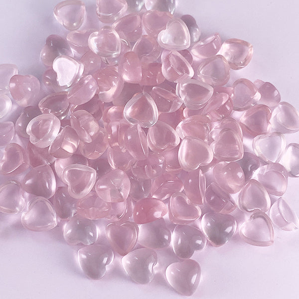 Natural Rose Quartz Heart Cabochons, Natural Color, AA Grade, 1 Piece, MFCA1503