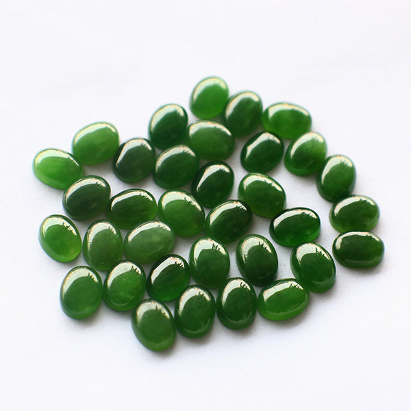 Natural Green Nephrite Jade Oval Cabochons, Natural Color, AA Grade, 1 Piece, MFCA2307