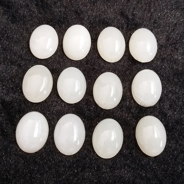 Natural White Nephrite Jade Oval Cabochons, Natural Color, AAA Grade, 1 Piece, MFCA2301
