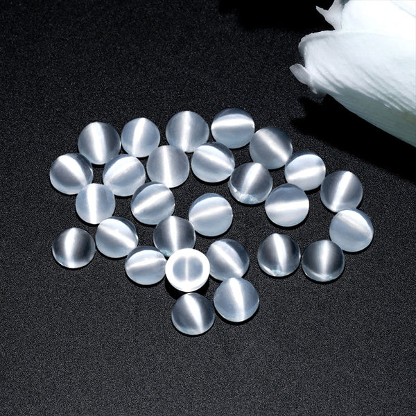 Natural Cat’s Eye Moonstone Round Cabochons, Natural Color, AAA Grade, 1 Piece, MFCA1105