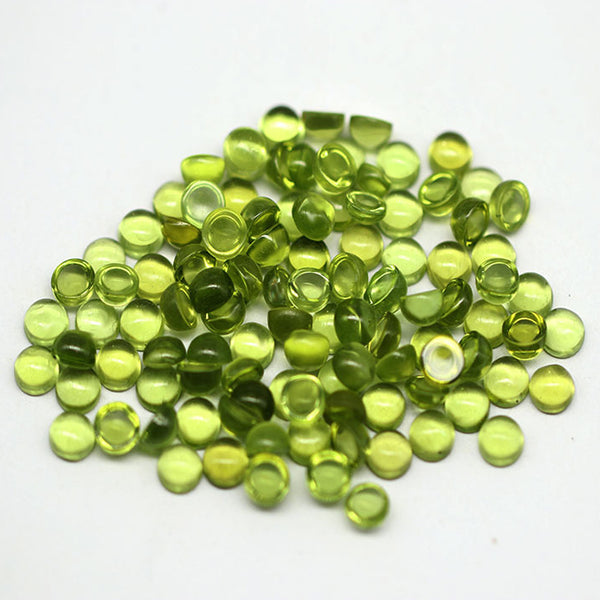 Natural Peridot Round Cabochons, Natural Color, AAA Grade, 1 Piece, MFCA2201