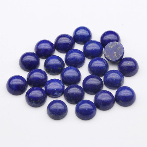 Natural Lapis Lazuli Round Cabochons, Natural Color, AA Grade, 1 Piece, MFCA1801