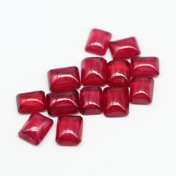 Natural African Ruby Rectangle Cabochons, Heat Treated, AA Grade, 1 Piece, MFCA1702
