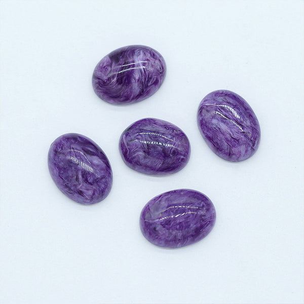 Natural Charoite Oval Cabochons, Natural Color, 1 Piece, MFCA0401